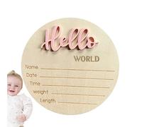 Cartello di nascita del bambino - Cartello personalizzato in legno da 15 cm, design incantevole | di benvenuto per sala parto, camera dei bambini e regalo per baby shower