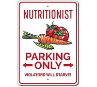 Cartello di parcheggio nutrizionista nutrizionista regalo nutrizionista cartello divertente in metallo poster 20 x 30 cm