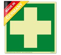 Cartello di primo soccorso | extra luminoso | PVC autoadesivo 148 x 148 mm | conforme alla norma BGV A 8 DIN 67510