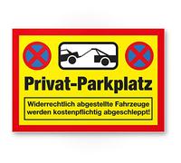 Cartello di segnalazione di parcheggio privato/divieto di parcheggio/rimozione forzata (30 x 20 cm), con scritta in lingua tedesca "Privat-Parkplatz..."