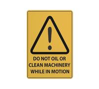 Cartello di sicurezza con scritta "Caution Do Not Oil Or Clean Machinery While In Motion", cartello per esterni, 30,5 x 20,3 cm, cartello per casa, affari, segnalazione vialetto