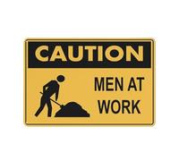 Cartello di sicurezza con scritta "Caution Men At Work", per esterni, 30,5 x 20,3 cm, per casa, affari, vialetto di allarme
