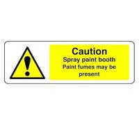 Cartello di sicurezza con scritta "Caution Spray Paint Fumes May Be Presente", in plastica rigida da 1,2 mm, per uso interno ed esterno (150 mm x 50 mm), distanza di visualizzazione entro 3 m.