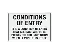 Cartello di sicurezza con scritta "Conditions of Entry Paesaggio", per esterni, 30,5 x 20,3 cm, per casa, affari, vialetto di allarme