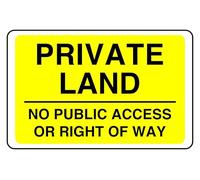 Cartello di sicurezza con scritta "Private Land No Public Access Or Right Of Way" - 3 mm in alluminio Dibond per uso interno/esterno (400 mm x 300 mm) Distanza di visualizzazione 14 m.