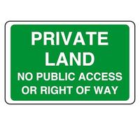 Cartello di sicurezza con scritta "Private Land No Public Access Or Right Of Way" - 3 mm in alluminio Dibond per uso interno/esterno (400 mm x 300 mm) Distanza di visualizzazione 14 m.