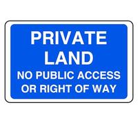 Cartello di sicurezza con scritta "Private Land No Public Access or Right Of Way", in plastica rigida da 1,2 mm, per uso interno ed esterno (200 mm x 150 mm), distanza di visualizzazione entro 5 m.