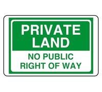 Cartello di sicurezza con scritta "Private Land No Public Right Of Way", adesivo autoadesivo ad alta adesività (400 mm x 300 mm), distanza di visualizzazione entro 14 m.
