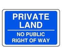 Cartello di sicurezza con scritta "Private Land No Public Right Of Way", adesivo autoadesivo ad alta adesività (600 mm x 400 mm), distanza di visualizzazione entro 20 m.