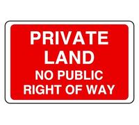 Cartello di sicurezza con scritta "Private Land No Public Right Of Way", adesivo autoadesivo ad alta adesività (150 mm x 100 mm), distanza di visualizzazione entro 3 m.