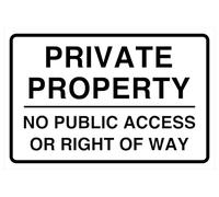 Cartello di sicurezza con scritta "Private Property No Public Access or Right Of Way" - Adesivo autoadesivo ad alta aderenza (200 mm x 150 mm) Distanza di visualizzazione entro 5 m.