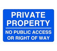 Cartello di sicurezza con scritta "Private Property No Public Access or Right Of Way", in plastica rigida da 1,2 mm, per uso interno/esterno (150 mm x 100 mm), distanza di visualizzazione entro 3 m.