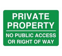 Cartello di sicurezza con scritta "Private Property No Public Access or Right Of WaySafety" - Adesivo autoadesivo ad alta aderenza (600 mm x 400 mm) Distanza di visualizzazione entro 20 m.