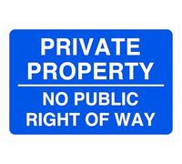 Cartello di sicurezza con scritta "Private Property No Public Right Of Way", adesivo autoadesivo ad alta aderenza (600 mm x 400 mm), distanza di visualizzazione entro 20 m.
