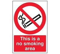 Cartello di sicurezza con scritta "Prohibition No Smoking - This Is A No Smoking Area", 150 x 200 mm