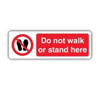 Cartello di sicurezza con scritta "V Safety Do Not Walk Or Stand Here", 450 x 150 mm, in Correx a doppia parete, segnaletica per divieto, prodotta in Gran Bretagna