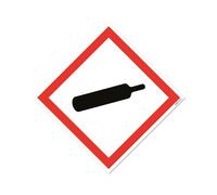 Cartello di sicurezza e pericolo, standard internazionale e britannico GHS/COSHH, con simbolo, Vinile, Compressed Gas, 100 x 100mm