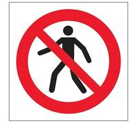 Cartello di sicurezza ecologico con scritta "V Safety No Entry Symbol", 100 x 100 mm, 1 mm, in plastica rigida riciclata al 100%