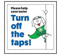 Cartello di sicurezza in plastica rigida con scritta "V Safety Please Help Save Water Turn Off The Taps! Woman Right", 100 x 100 mm, 2 mm