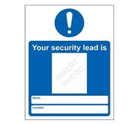Cartello di sicurezza in plastica rigida con scritta "V Safety Your Security Lead Is 150 x 200 mm - 2 mm