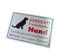 Cartello di sicurezza per cani in alluminio, 30 x 20 cm, per interni ed esterni, con quattro fori preforati per un comodo montaggio (1 pz)