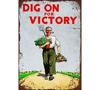 Cartello di sicurezza per esterni con scritta "Dig On For Victory 20,3 x 30,5 cm