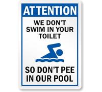 Cartello di sicurezza per piscina, 20,3 x 15,2 cm, in alluminio e latta, stile innovativo, segnale di avvertimento per le regole della