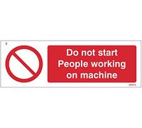 Cartello di sicurezza rigido in PVC con scritta"Do not start people working on machine"