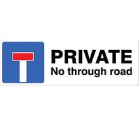 Cartello di sicurezza rigido in PVC con scritta “Private No through Road”.