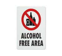Cartello di sicurezza senza alcool, cartello esterno, 30,5 x 20,3 cm, cartello per casa, affari, avviso vialetto