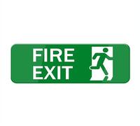 Cartello di uscita antincendio per casa, forte autoadesivo per la casa, 25,4 x 7,6 cm, cartello acrilico durevole di alta qualità per porta/parete/finestra