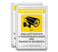 Cartello di Videosorveglianza Autoriflettente di Proprietà Privata - Pannello di Allarme di Sicurezza in Alluminio, 25×18 cm