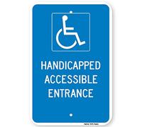 Cartello d'ingresso per disabili con scritta in lingua inglese "Accessible" (lingua italiana non garantita), divertente, in metallo, stile retrò, 20,3 x 30,5