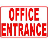 Cartello d'ingresso per ufficio che informa del punto di ingresso aziendale, cartelli in alluminio e latta da 12x16 pollici