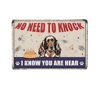 Cartello divertente con scritta in inglese "No need to knock I know you are here" Irish Setter (Mabel Coat) cartello per cani personalizzato per cortile decorazione per amanti dei cani, 20 x 30 cm