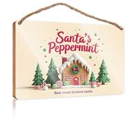Cartello divertente con scritta in inglese "Santa'S Peppermint: A Sweet Christmas Treat", per casa e ufficio, idea regalo divertente (15 x 28 cm)
