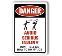 Cartello divertente con scritta in lingua inglese "Don't Tell Me How To Do My Job", in metallo, alluminio, 20,3 x 30,5 cm