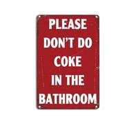 Cartello divertente con scritta in lingua inglese "Please Don'T Do Coke In The Bath", decorazione per la stanza degli uomini, per dormitorio universitario, in metallo, decorazione per la grotta, 20 x