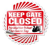 Cartello divertente in vinile per auto, impermeabile, durevole, resistente alle intemperie, con scritta "Keep Gate Closed No Matter What The Goose Say - Adesivi divertenti per paraurti per auto (6 x 9