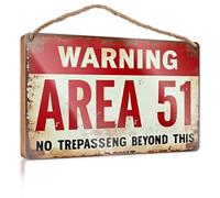 Cartello divertente per la decorazione della casa Area 51: ingresso non autorizzato vietato cartello in legno cartello bar cartelli per la decorazione della casa decorazione da parete vintage (20 x 30