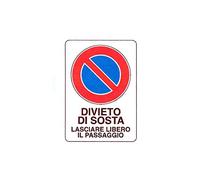 CARTELLO DIVIETO DI SOSTA 48x 68 PLASTICA [TARGOTIMBRI ]