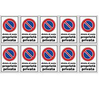 CARTELLO DIVIETO DI SOSTA Proprietà privata 30 x 20 cm in PVC (10)