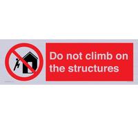 Cartello "Do not climb on the structures" - 600x200mm - L62