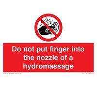Cartello "Do not put finger in the nozzle of a hydromassage Sign", 150 x 100 mm, formato A6L