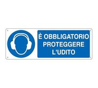 Cartello d'obbligo 35x12,5 cm Cartelli Segnalatori"Proteggere l'udito"