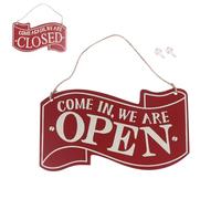 Cartello double-face per negozio chiuso con corda double-face reversibile Enter We Are Open and Come Acaion We Are Closed, cartello da appendere per ristorante, club, caffetteria, hotel