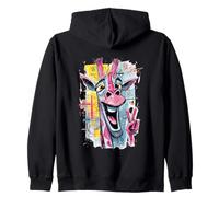 Cartello facciale con Graffiti Pop a Forma di Giraffe Peace Felpa con Cappuccio