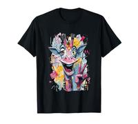 Cartello facciale con Graffiti Pop a Forma di Giraffe Peace Maglietta
