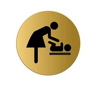 Cartello Fasciatoio Targa Targhetta Ø 75 mm oro autoadhesivo