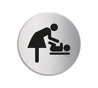 Cartello - Fasciatoio | Targhetta Targa acciaio inox Ø 75 mm autoadesivo No.8507